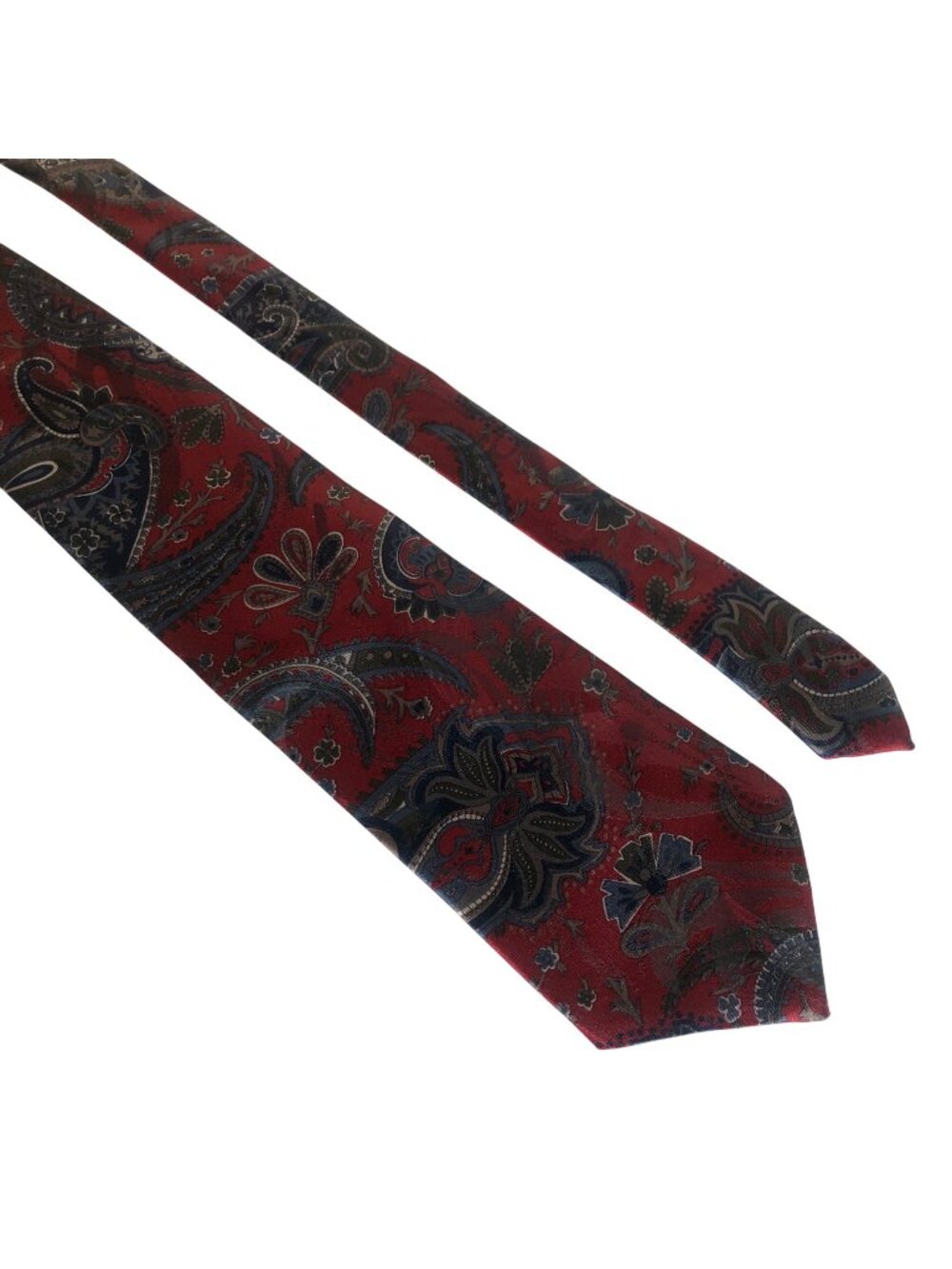 Wembley Mens Necktie Red Blue Paisley Vintage Accessory Office Work Dad Gift